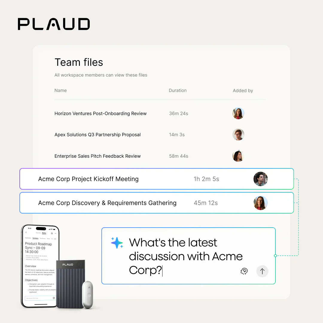 Plaud Team: where conversations become shared team intelligence