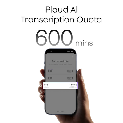 Quota de transcrição de IA da Plaud