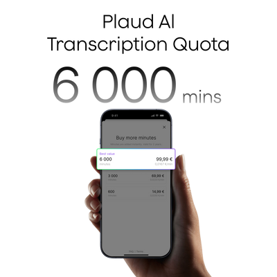 Quota de transcrição de IA da Plaud