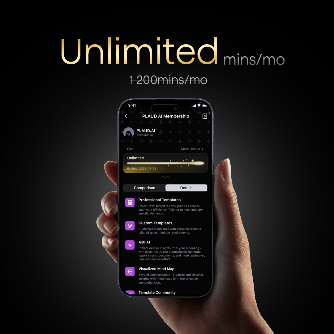 Plaud AI Annual Unlimited Plan | 2 Pack