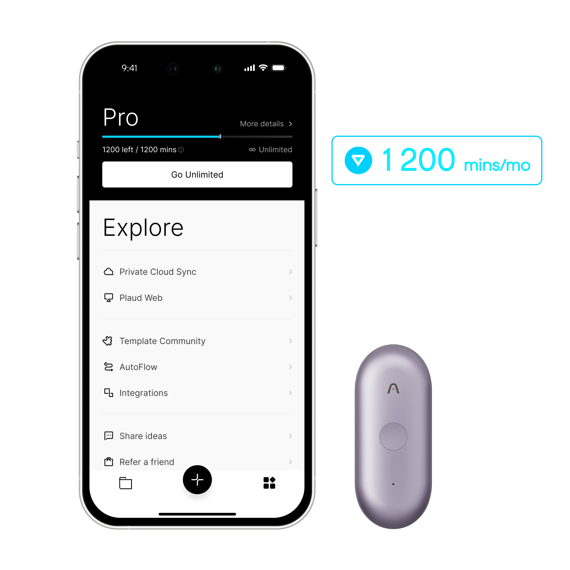 Plaud NotePin S & Plaud AI Annual Pro Plan