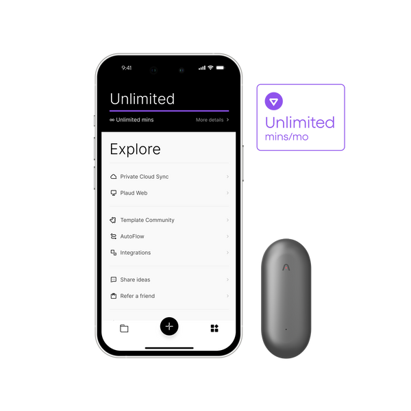 Plaud NotePin & AI Annual Unlimited Plan