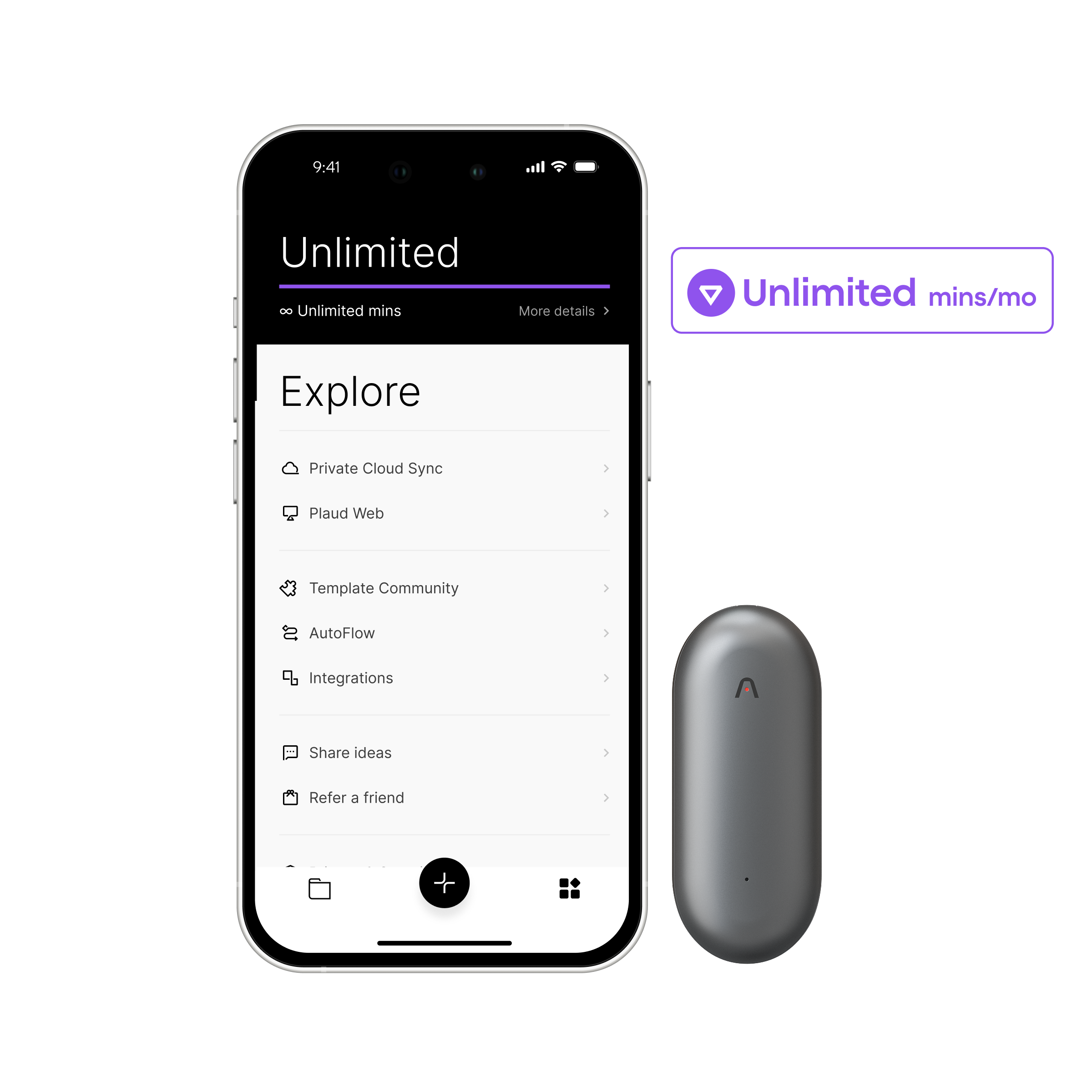 Plaud NotePin & AI Annual Unlimited Plan