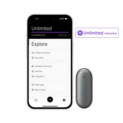 Plaud NotePin & Al Plano Anual Ilimitado