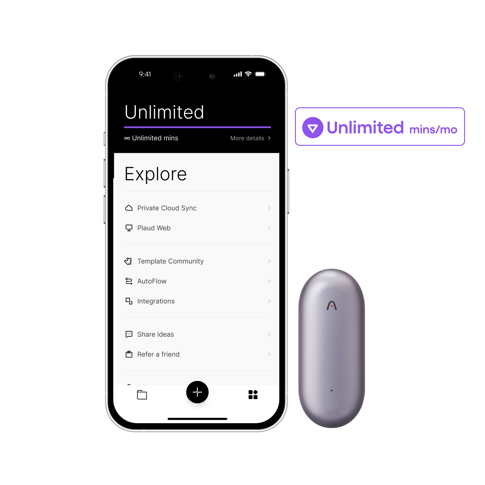 Plaud NotePin & AI Jaarlijks Onbeperkt Plan