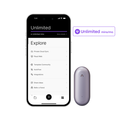 Plaud NotePin & Al Plano Anual Ilimitado