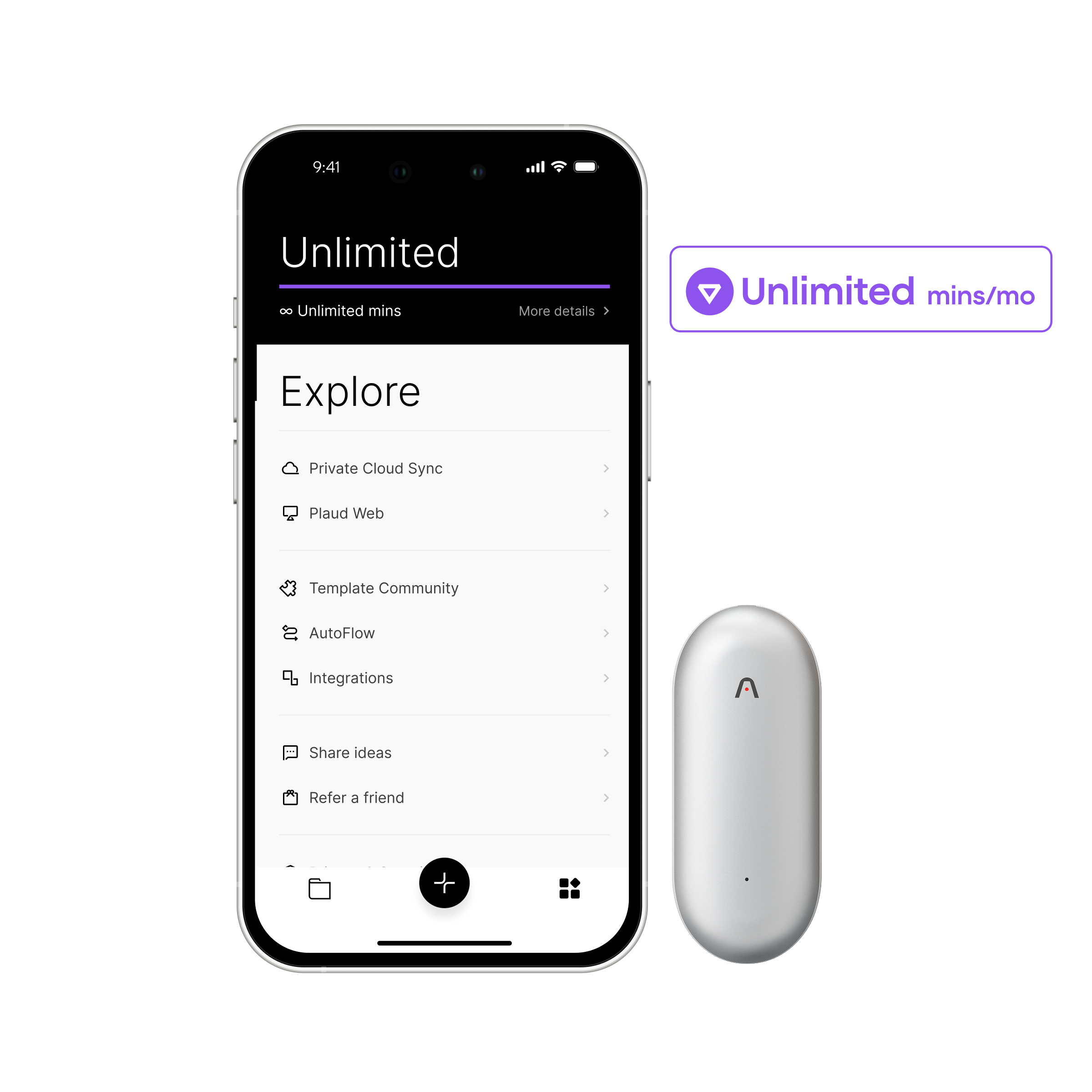 Plaud NotePin & AI Annual Unlimited Plan