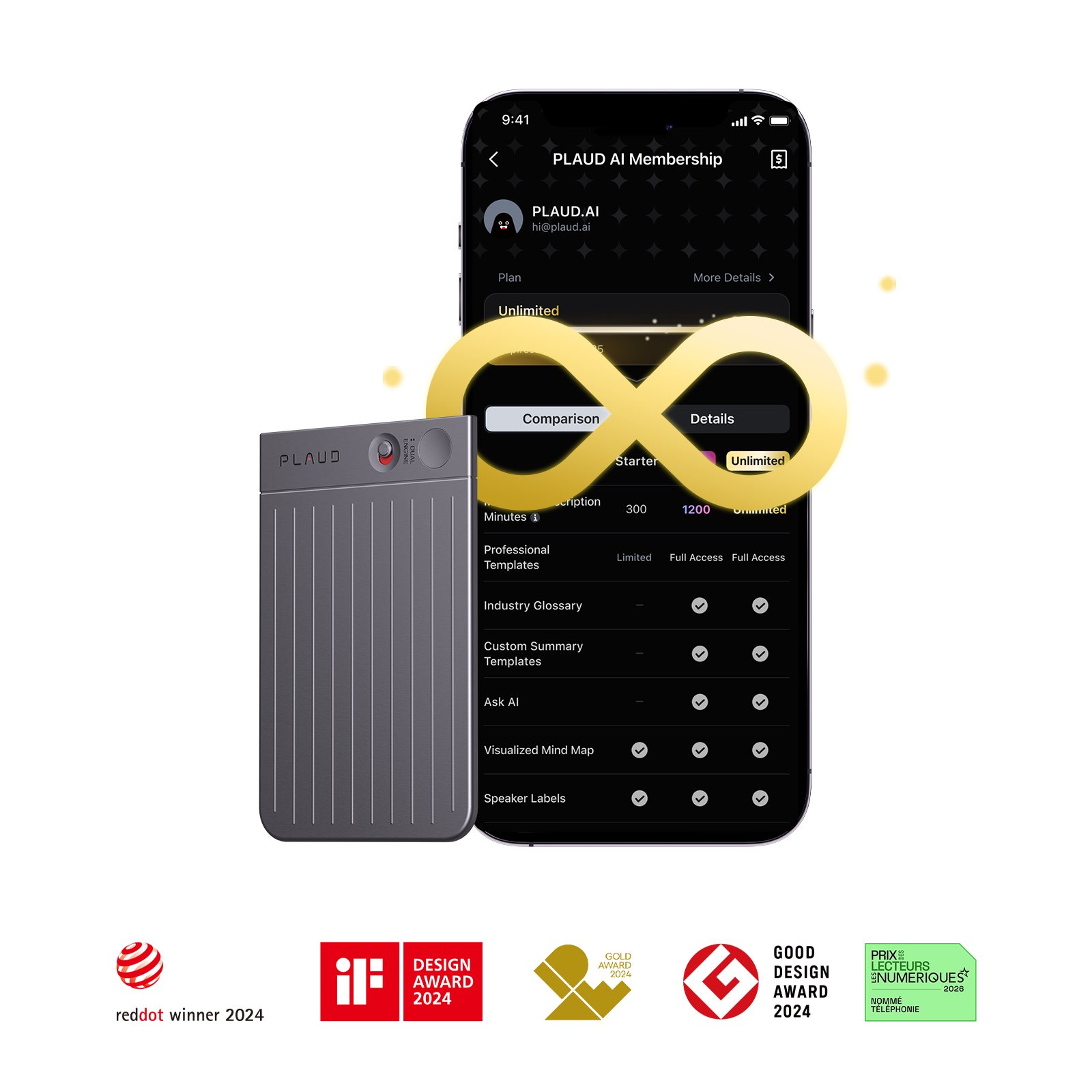 PLAUD Note & 2 AI Annual Unlimited Plan