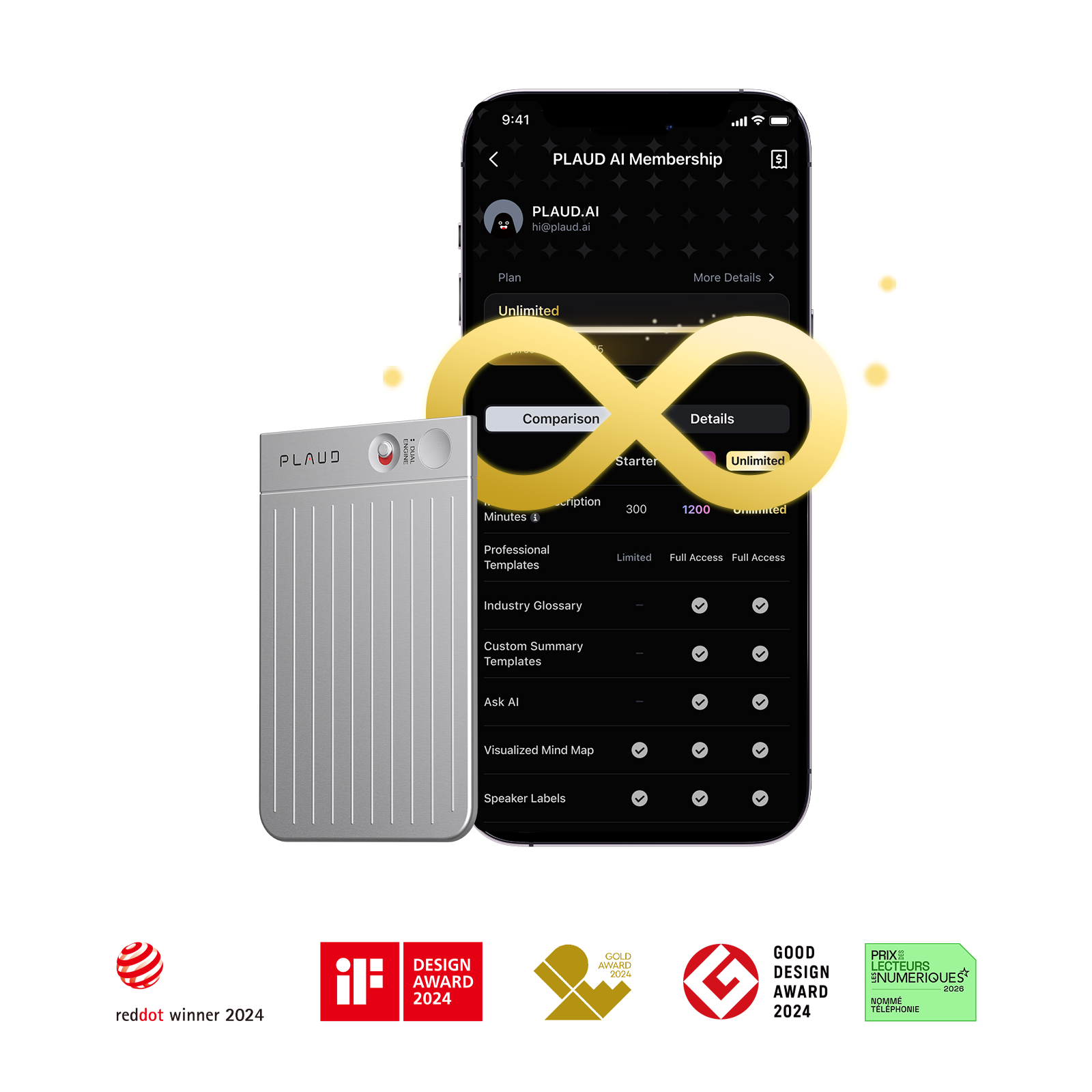 PLAUD Note & 2 AI Annual Unlimited Plan