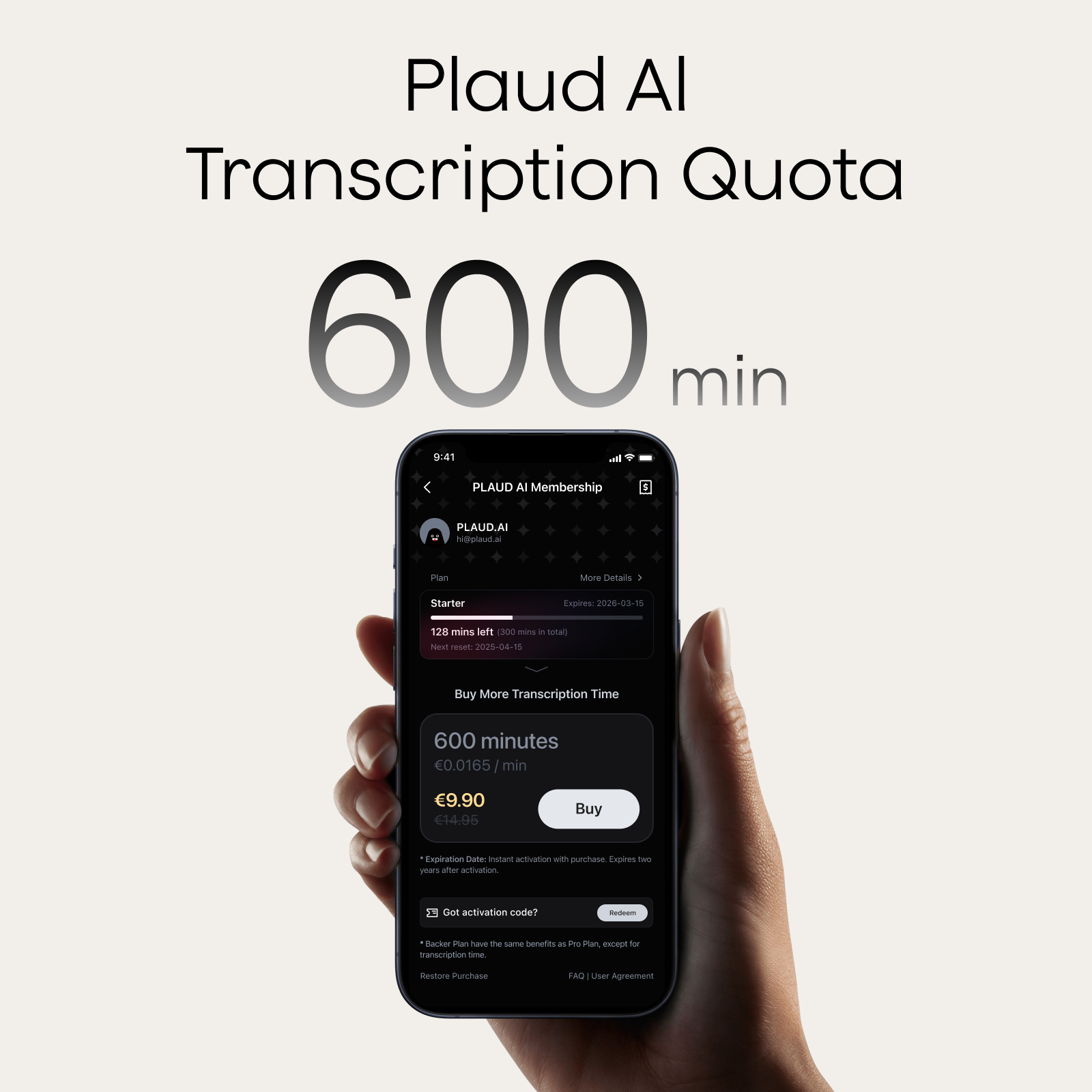 Plaud AI Transcription Quota