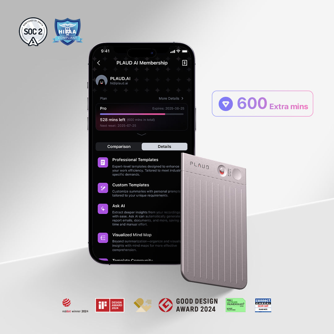 PLAUD NOTE & AI Annual Pro Plan