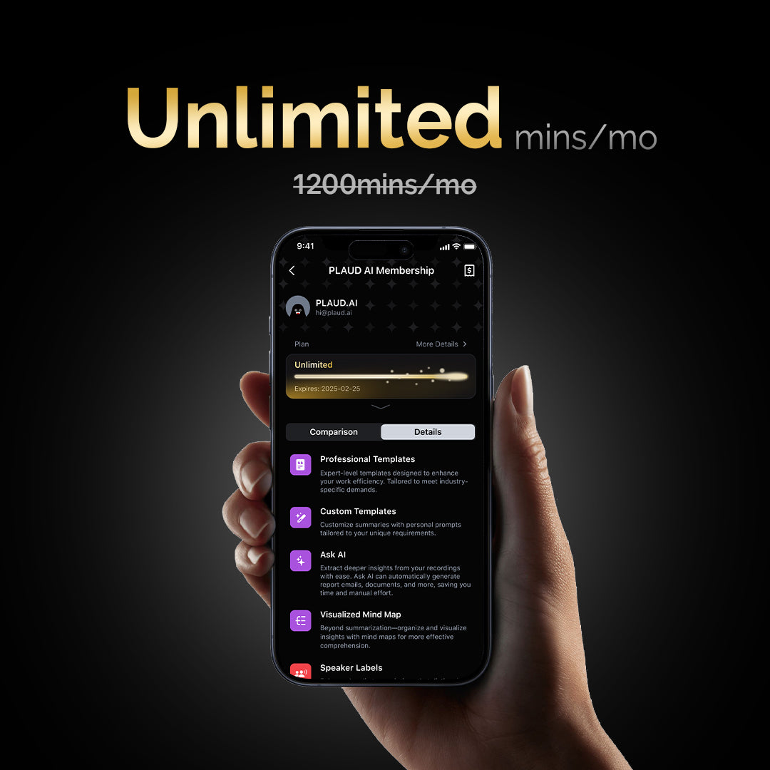 PLAUD AI Annual Unlimited Plan | 2 Pack