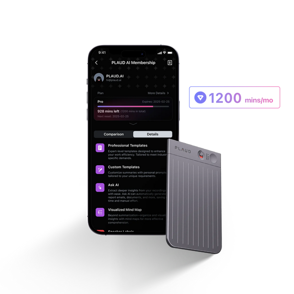 PLAUD NOTE & AI Annual Pro Plan