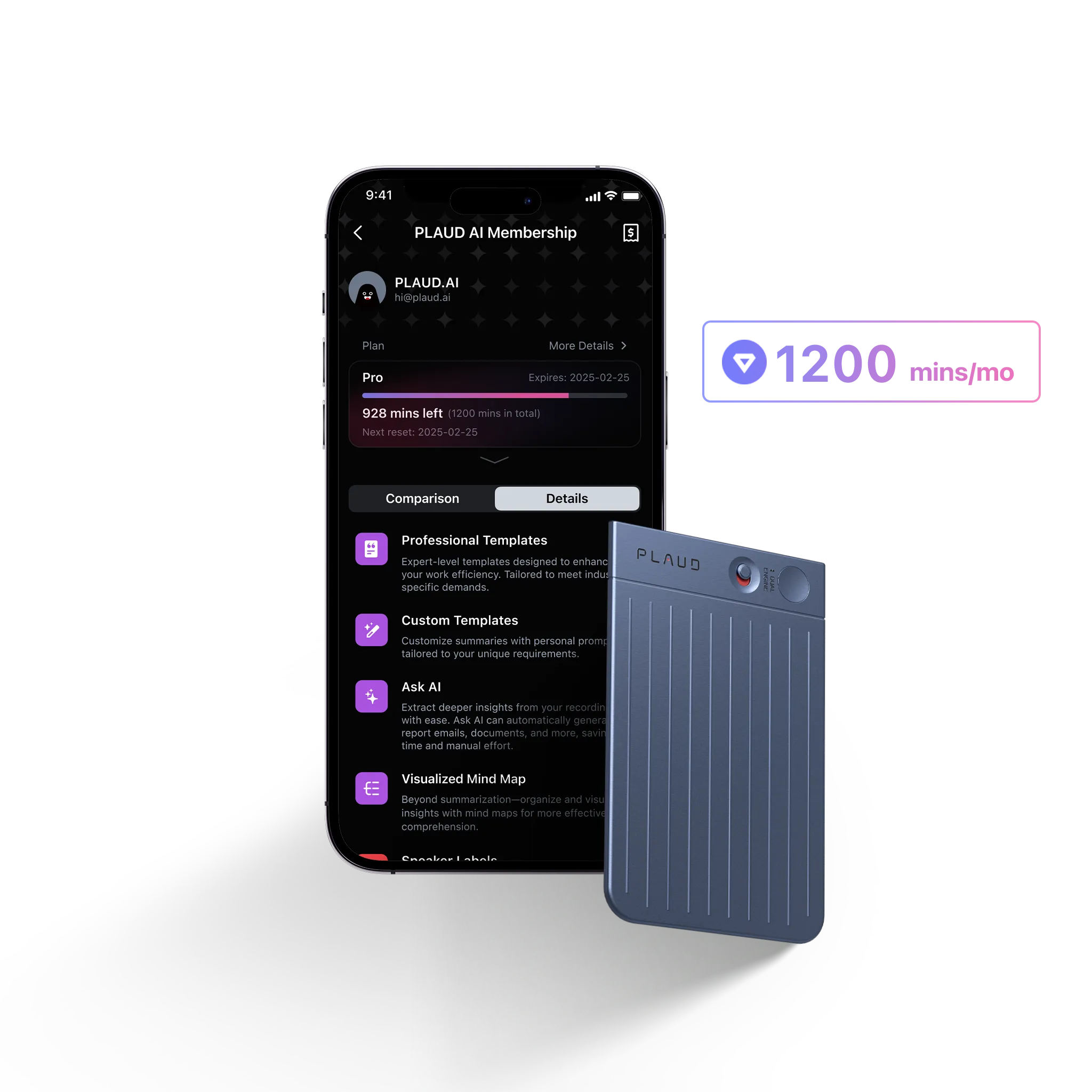 PLAUD NOTE & AI Annual Pro Plan