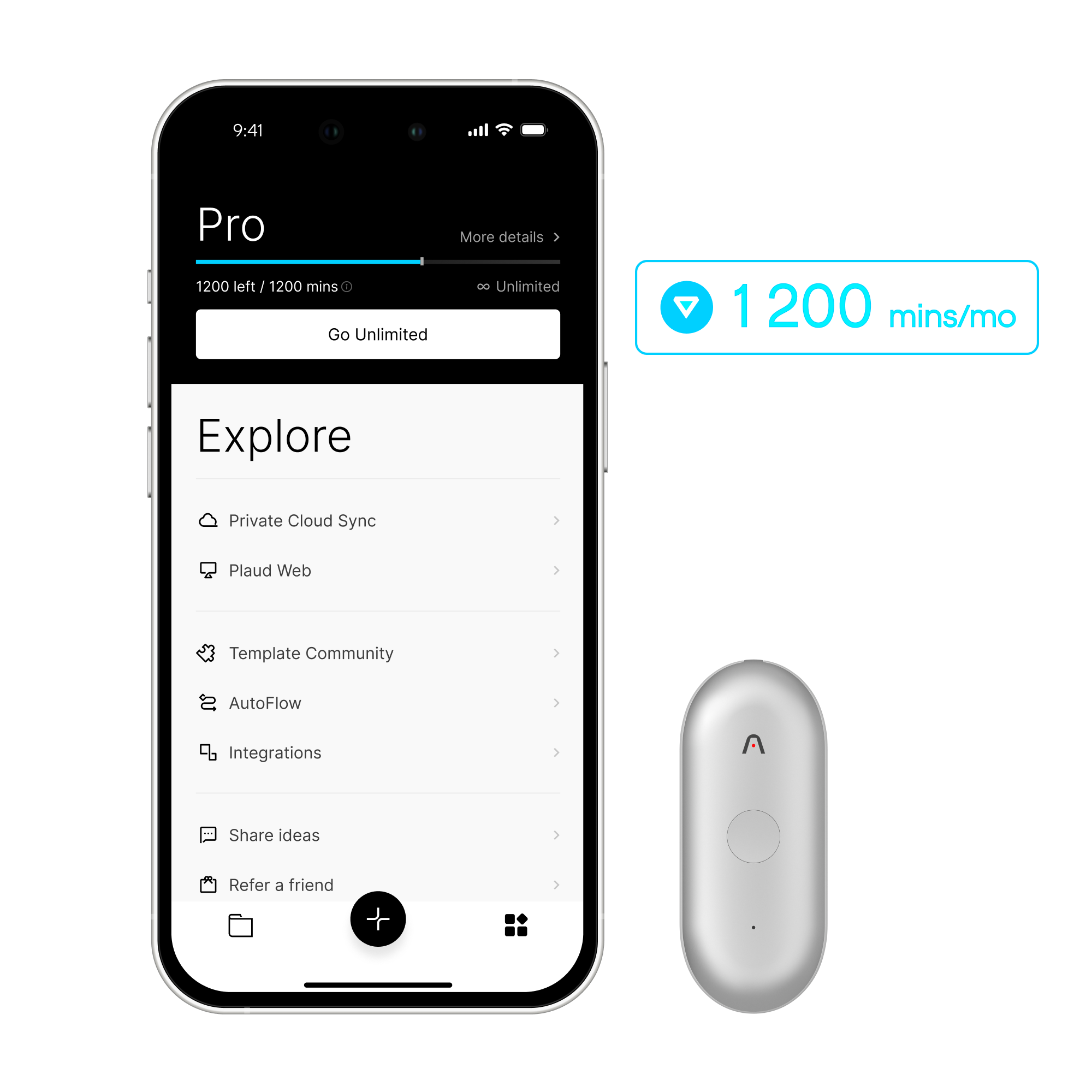 Plaud NotePin S & Plaud AI Annual Pro Plan