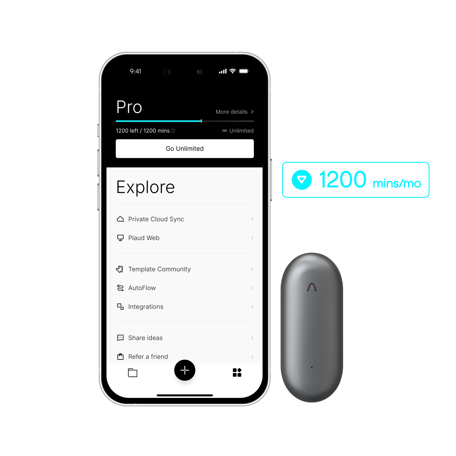 Plaud NotePin &amp; AI Jaarlijks Pro Plan