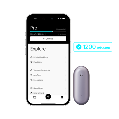 Plaud NotePin & AI Jaarlijks Pro Plan