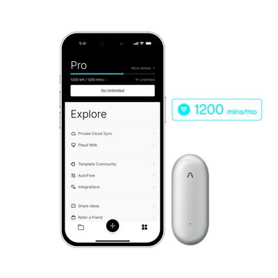 Plaud NotePin & AI Jaarlijks Pro Plan