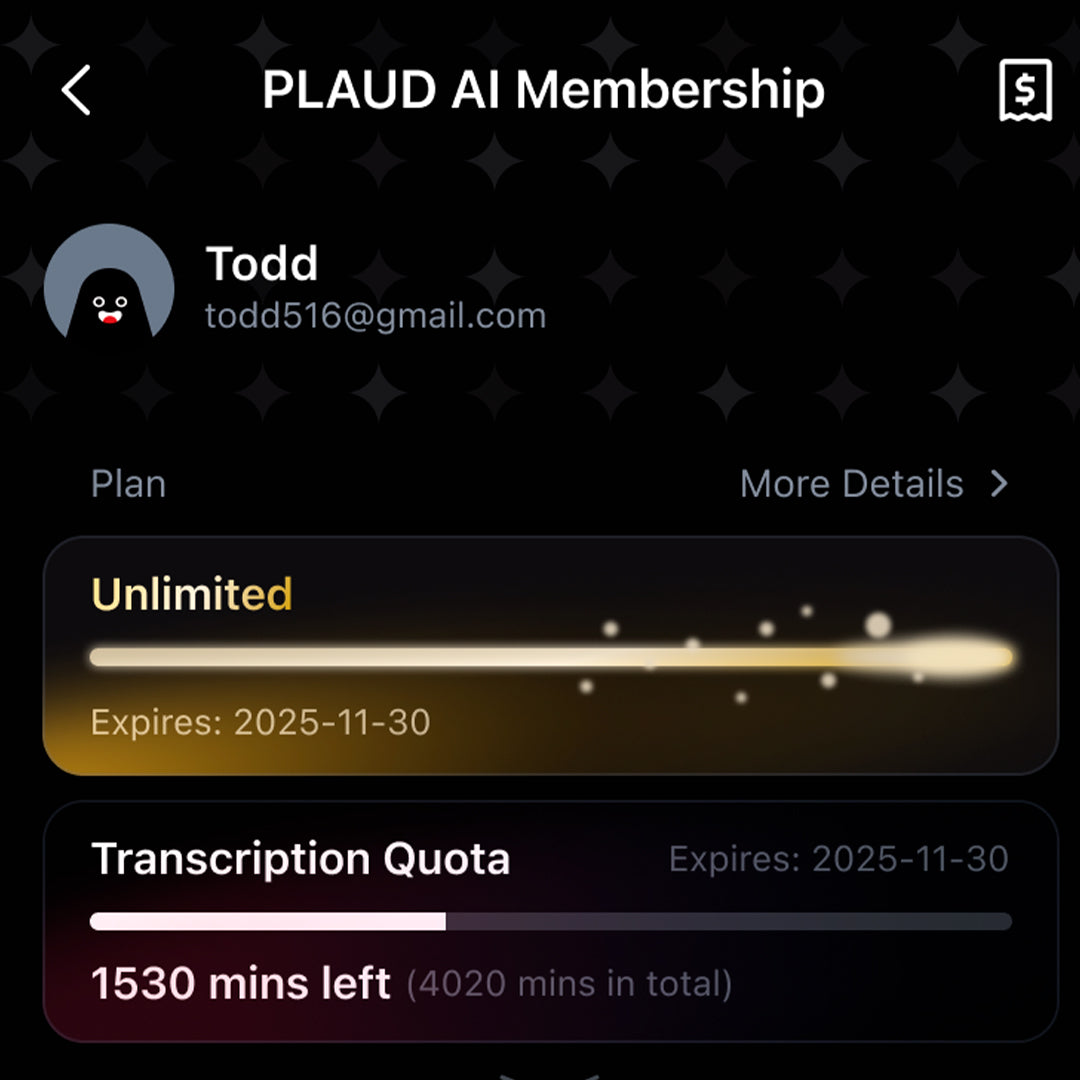 PLAUD NOTE & AI Annual Unlimited Plan